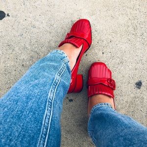Gucci Marmont Pumps Red Patent Leather